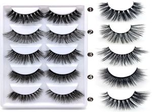 3D Mink Eyelashes Mixed Styles 22MM 4 Different Styles Big Eye 5 Pairs Natural Long Thick Handmade Hair Extension7394861