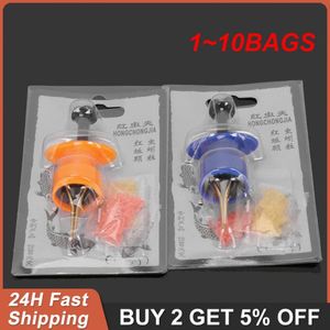 1~10BAGS New Bait Bait Feeder No Dirty Hands Red Worm Fishing Tool Red Worm Clip Portable Fishing Gear