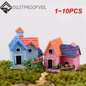 Decorações de jardim 1-10pcs Mini Castelo Pequena Casa Fada Miniaturas Terrarium Figuras Artesanato Figura Ornamento Micro paisagem