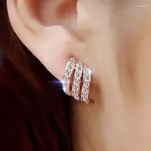 Backs Earrings Korea Design Rhinestone Clip On No Hole Women's Simple Elegant Style Ear Cuff Bridal Wedding Party Jewelry