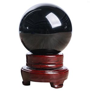 Tapestries 80MM Natural Black Sphere Crystal Ball Healing Stone With Base