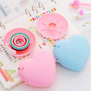 Söt kärlek hjärta Donut Tejp Cutter Candy Color Masking Tape Storage Organizer Cutter Office Tape Machine Stationery
