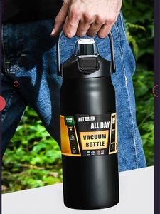 Portable Thermos with Straw 304 Stainless Steel Thermal Mug Tumbler Coffee Cup Sports Vacuum Flasks Cold and Water Bottle 240529
