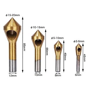 Titanium-Plated Coated Countersink Drill Bit Deburring Chamfering Tools 1pc Four models available Suitable for wood plastic