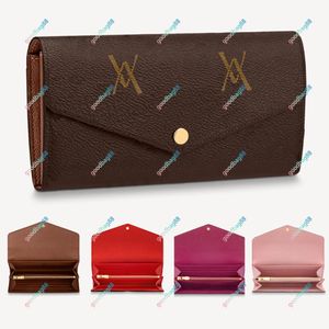 Designer Wallet Coin Card Holders Purse Högkvalitativ Sarah Key Pouch Leather -kuvert Plånböcker Kreditkortshållare Flera färger och ST 324G