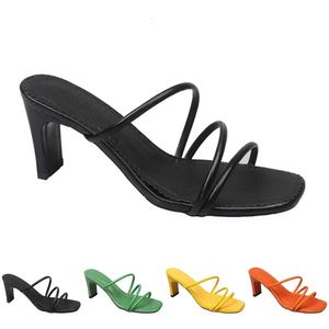 Donne con tacchi alti pantofole sandali scarpe sandali gai triplo bianco nero rosso giallo br b2e