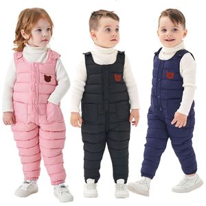 Warme Jungen Winterdicke Down Cotton Kids Overalls für Mädchen 0-5 Jahre Kinder Jumpsuit Hosen L2405