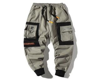 Hip Hop Men Multipocket Elastic Waist Design Harem Pant Street Punk Casual Trousers Joggers Male Cargo Pants ABZ51 2108187120845