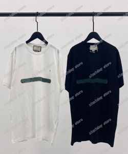 21SS Erkekler Baskı Tişörtleri Polos Tasarımcısı Klasik Çizgili Kemer Baskı Paris Giysileri Erkek Gömlek Tag Gevşek Stil Siyah Beyaz Gri 053417114