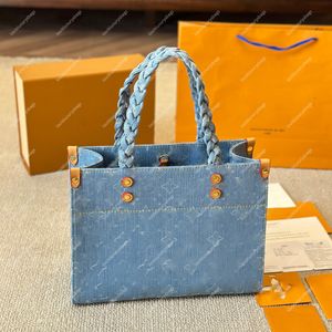 24SS Let Go Go Go Go Designer Womens Denim HandBag高品質の織物トップハンドルトートバッグショッピングバッグダミアジャイアントキャンバスレザーショルダーバッグM24897