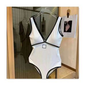 Fashion swimwear for women sexy bikini beach vacation white one-piece V neck for women bikini versatile split swimsuit slim fit and versatile women swimsuits