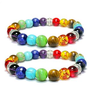 Beaded 18 Style 7 Chakra Charm Bracelet For Men Women Black Lava Healing Nce Tiger Eye Beads Reiki Buddha Prayer Natural Stone Yoga D Dhvnx