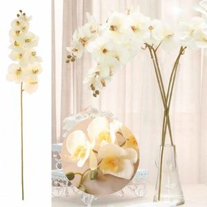 Flores decorativas de água simulada Mel Velvet Phalaenopsis High Simulação Guia de Casamento Chinês Flor Artificial com Vaso