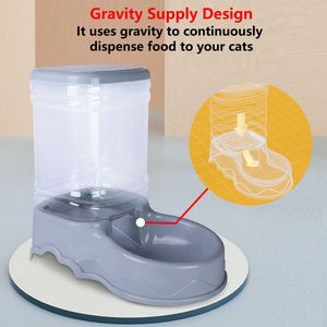Benepaw Automatiska husdjursmatare Gravity Supply Design Lutad Slope Cat Dog Food Dispenser Gravity Easy Grab Base Eco-Friendly 3.5L