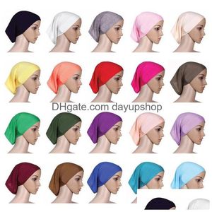 Bandanas Muslim Women Inner Hijab Headscarf Cap Islamic Underscarf Hats Ninja Scarf Ramadan Stretch Cotton Bonnet Caps Drop Delivery F Dhfdb
