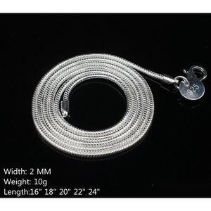 Chains 2Mm 925 Sterling Sier Smooth Snake Necklaces For Women Fashion Lobster Clasp Jewelry Ladies Chain Size 16-24 Inch Drop Delivery Dhigw