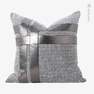 Poduszka światła luksusowy model modelowy srebrny szary szwy kwadratowy el sypialnia sofa