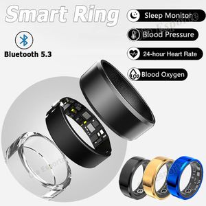 Multifunktionell smartring hjärtfrekvens Kroppstemperatur Blod Syre Sleep Monitor GPS Tracker Män kvinnor Bluetooth Health Ring 240514