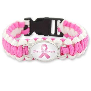 Bracelets de charme Câncer de mama Câncer Consciência Mulheres rosa Ribbon amarelo esperança Branje