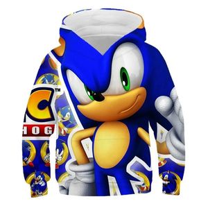 Sıcak satış çocuk 3d baskılı çocuk giyim çocuklar hoodie erkek kızlar 4-14 yıllık sweatshirt sevimli sonbahar kapüşonu sonik kazak ceket