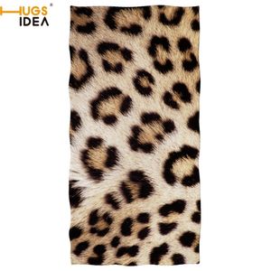 Hugsidea Leopard Print Zebra Python Tiger Giraffe Animal Fur Fur Beach Microfibre kąpiel szybkie dry ręczne koc 201217 260G