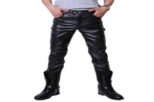 Hip Hop Men Mens Skórzane spodnie Faux skórzany materiał 3 Kolory Motocykl Chude sztuczne skórzane spodnie na zewnątrz FZ05358012470