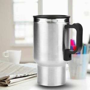 Water Bottles 450ml Car Electric Heater Mug Stainless Steel 12V Camping Travel Heated Coffee Kettle Cup Drinking Bottle