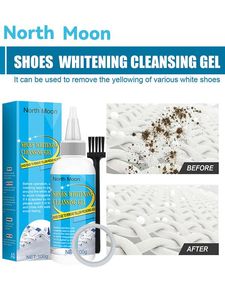 100ml White Shoes Stain Polish Cleaner Gel Whiten Cleaning Dirt Remover Set With Brush For Sneakers Boots Shoes Care Supplies