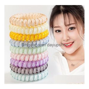 Hair Rubber Bands Jelly Ring Telephone Line Elastic Spring Hair-Rope Ties Wear Access Diameter Women Pony Tails Holder Drop Delivery Dh2Jf