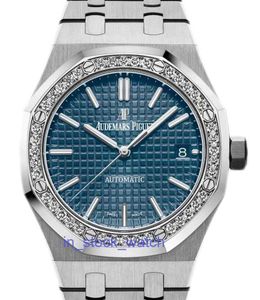 Aeipre Watch Luksusowe projektanty Diamond Diamond Automatyczny zegarek mechaniczny Women 15451st Blue Plate