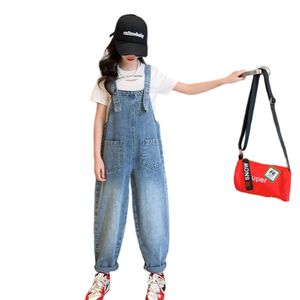 Teenager Girls Denim Jumpsuit And Rompers Child Jean Bib Pants Children's Playsuit Kids Outfits Clothing 5 6 7 8 9 10 Years Old L2405