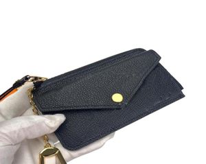 Kvinnliga dragkedja plånböcker Kreditkortshållare svart äkta läder empreint logotyper präglade myntväska påse portefeuille topp 7a quality6266899