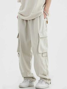 Men's Pants HOUZHOU Black Cargo Pants for Men Hip Hop White Cargo Trousers Male Vintage Japanese Streetwear Casual Safari Style Pocket Zip Y240522