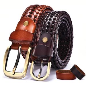 حزام رجال فو فو من الجلد مضفر من المنسوجة على الطراز الكوري غير الرسمي All-Matching Tide Tide Belts 5 Colors C19040801 269O