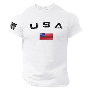 Men's t-shirts Men's Independence Day Flag Print Spring/summer Leisure Sports USA Independence Day 4 Of July Flag Top