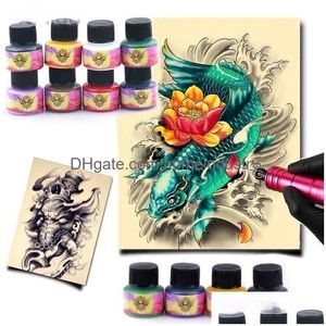 Body Paint 10pcs/Set Professionelle Tattoo Tinte 5ml Pigment Safe halb dauerhaft für Kunst -Make -up -Kit -Übungs -Set -Farbtinten Drop Lieferung DH0OX