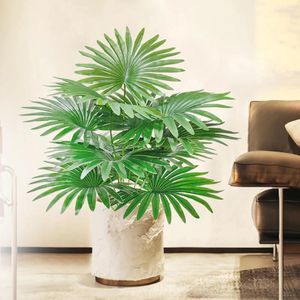 Decorative Flowers 60-80cm/artificial Plants Large Fake Fan-leaf Sunflower Tree Plastic Plant Leaves Artificial Jungle Palm