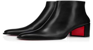 أزياء كبيرة في الكاحل أحذية النساء Adoxa Lock Booty 70mm Bootes Conversion أسود Calfskin Matte Leather Design Posted Boot Party Boot Boot Shorts 35-437235001