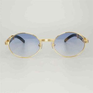 انطباع خام Retro Buffalo Horn Horn Gens Sunglasses Mens Sun Glasses Oval Myopia Lentes de Sol Reading Glasses French 266J