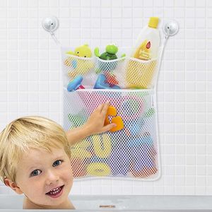 Dusch Bath Toys White Baby Storage Mesh med starka sugkoppar Toy Bag Net Badrumsarrangör för barn Toddlers L2405