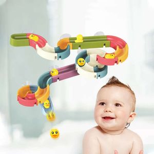 Baby Bath Toys DIY Paddle Water Track Slide Ball Bathroom Bathtub Shower Children paddle Early Puzzle Educational Toy L2405