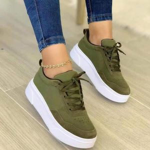 Casual Shoes Women's Solid Color Shallow Mouth Lace-up Loafers Comfortable Platform Outdoor Non-slip Flats Tenis Respiravel