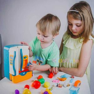 キッチンは食べ物の子供たちのふりをするおもちゃ冷蔵庫冷蔵庫のアクセサリーとアイスディスペンサーのロール演奏を添えてキッチンおもちゃの女の子の男の子wx5.28