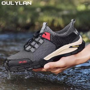 Fitness Shoes O Oulylan masculina a escalada respirável caminhando trilha de acampamento leve anti -Slip Slip Outdoor Wading Sneakers