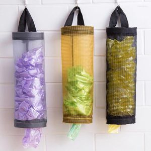 Storage Bags Home Grocery Bag Holder Wall Mounted Dispenser Hanging Plastic Trash Garbage Kitchen Organizer Packing Pouch