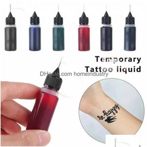 Body Paint Temporary Tattoo Indian Henna Ink Art Semi-Permanent Makeup Pigment No Pain Eyebrow Eyeliner Diy Tool Drop Delivery Dhdhc