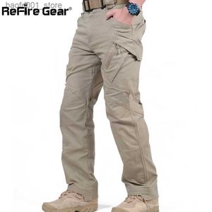 Męskie spodnie ix9 City taktyczne spodnie ładunkowe Mężczyźni SWAT Armia Armia Pole wojskowe bawełna wiele kieszeni rozciąganie elastycznego człowieka swobodne spodnie xxxl Q240529