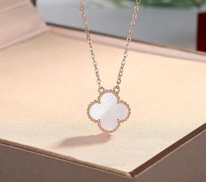 Clover Necklace Female 18K Rose Gold Pendant Female Light Luxury Premium Agate S999 Sterling