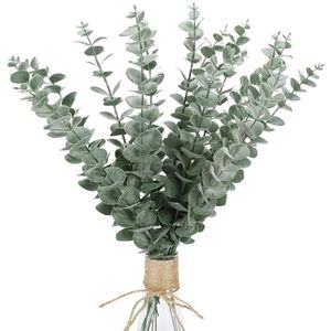 Decorative Flowers & Wreaths 24 Pcs Artificial Eucalyptus Leaf Stem 15 Inch Tall For Faux Wedding Bouquet Centerpiece Home Decor 256e