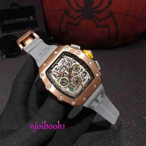 Handledsklocka RM Designer Watch High Quality Luxury Watch Wine Barrel Shaped Titanium Case Sapphire Mirror D3DQ